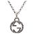 Pendente a catena Interlocking G inciso Gucci in argento sterling Large