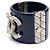 Bracciale Rigido Chanel 13P in Lucite Blu Navy e Cristalli - vista 4