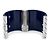 Bracciale Rigido Chanel 13P in Lucite Blu Navy e Cristalli - vista 6