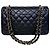 Borsa Chanel Classic Double Flap Medium Pelle d'Agnello Nera - vista 5
