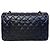 Borsa Chanel Classic Double Flap Medium Pelle d'Agnello Nera - vista 6