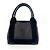 Balenciaga Cabas in tela e pelle blu navy Medium - vista 2