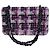 Borsa Chanel Classic Double Flap Medium Tweed Rosa/Viola/Nero/Bianco - vista 12