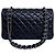 Chanel Classic Double Flap Medium Pelle Agnello Nero Argento - vista 15