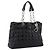 Christian Dior Lady Dior Canage Tote Bag Patent Black Silver