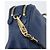 Miu Miu Madras Shoulder Bag Leather Navy Gold Tone - vista 15