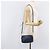 Miu Miu Madras Shoulder Bag Leather Navy Gold Tone - vista 26