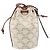 Céline CELINE Triomphe Shoulder Bag PVC Leather White Gold Tone - vista 3