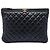 Chanel Black Medium Quilted Caviar Boy O Case Clutch