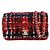 Chanel Red Mini Rectangular Classic Tweed Plaid Single Flap