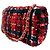 Chanel Red Mini Rectangular Classic Tweed Plaid Single Flap - vista 2