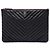 Chanel Black Medium CC Chevron Caviar O Case Clutch