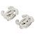 Orecchini a clip Chanel Silver CC placcati in argento con perle sintetiche e strass - vista 3