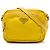 Prada Mini Borsa Camera Bag in Tessuto con Rifiniture in Saffiano Gialla