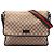 Borsa a tracolla Gucci in tela GG beige con patta Web