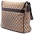 Borsa a tracolla Gucci in tela GG beige con patta Web - vista 2