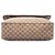 Borsa a tracolla Gucci in tela GG beige con patta Web - vista 3