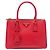 Prada Borsa Galleria Double Zip Medium in Saffiano rosso