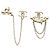 Orecchini Ear Cuff asimmetrici Chanel Gold CC placcati in oro con strass