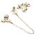 Orecchini Ear Cuff asimmetrici Chanel Gold CC placcati in oro con strass - vista 2