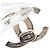 Orecchini Ear Cuff asimmetrici Chanel Gold CC placcati in oro con strass - vista 3