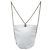 Mochila Saco Chanel em Pele de Bezerro Acolchoada Branca com CC