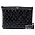 Chanel Clutch Boy O Case Medium Acolchada de Charol Negro - vista 7