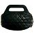 Bolsa de mão redonda Chanel Black CC em pele de cordeiro acolchoada com asa superior - vista 2