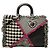 Dior Black Limited Edition Large Tweed Houndstooth Patchwork Diorissimo Satchel