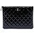 Chanel Clutch Medium Quilted Patent O Case Nera