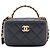 Borsa Vanity Chanel Blue Mini CC Quilted Lambskin con manico e catena