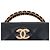 Borsa Vanity Chanel Blue Mini CC Quilted Lambskin con manico e catena - vista 8