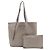 Tote Prada Shopper Schultertasche aus grauem Leder - Ansicht 2