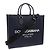 Borsa shopper Dolce & Gabbana blu navy in cotone - vista 2