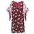 Vestido Chloé de seda con estampado floral granate