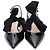 Décolleté Slingback Prada in pelle nera con dettagli a fiocco in vernice - vista 2