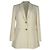 Blazer Versace abotonadura sencilla con bolsillos en algodón blanco