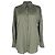 Camicia a righe Brunello Cucinelli in seta olive