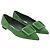 Manolo Blahnik Maysale Point-Toe Flats in Green Suede - vista 2