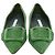 Manolo Blahnik Maysale Point-Toe Flats in Green Suede - vista 3