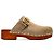 Zoccoli Jeannette Chloé in suede beige e pelle marrone