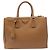 Borsa Tote Prada Galleria Medium con doppia zip in pelle Saffiano marrone