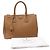 Borsa Tote Prada Galleria Medium con doppia zip in pelle Saffiano marrone - vista 5