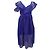 Self Portrait One-Shoulder Midi-Kleid mit Rüschen aus blauem Polyester-Spitzenstoff