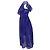 Self Portrait One-Shoulder Midi-Kleid mit Rüschen aus blauem Polyester-Spitzenstoff - Ansicht 2
