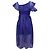 Self Portrait One-Shoulder Midi-Kleid mit Rüschen aus blauem Polyester-Spitzenstoff - Ansicht 3