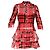 Vestido Mini Xadrez Alice + Olivia Hazeline em Viscose Vermelha