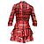 Vestido Mini Xadrez Alice + Olivia Hazeline em Viscose Vermelha - vista 4