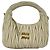 Borsa hobo Miu Miu Wander Matelassé in pelle di agnello beige - vista 2