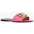 Ciabatte Dolce & Gabbana in pelle rosa con logo oro - vista 3